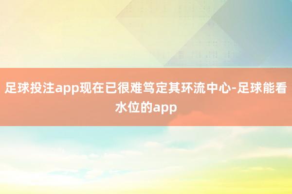 足球投注app现在已很难笃定其环流中心-足球能看水位的app