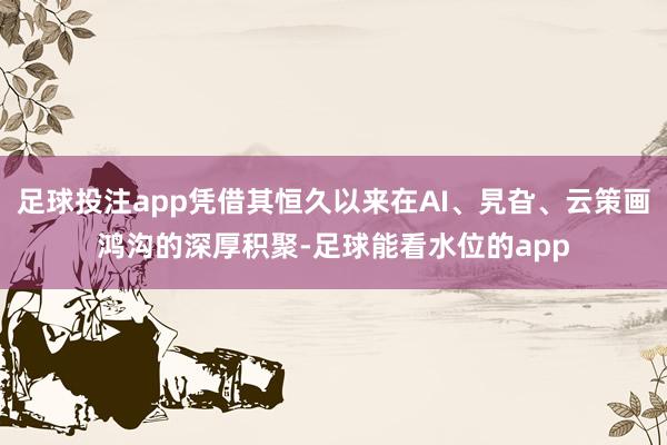 足球投注app凭借其恒久以来在AI、旯旮、云策画鸿沟的深厚积聚-足球能看水位的app