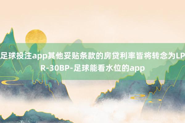 足球投注app其他妥贴条款的房贷利率皆将转念为LPR-30BP-足球能看水位的app