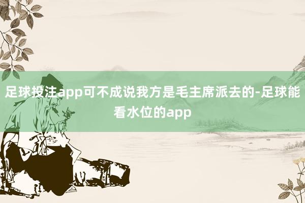 足球投注app可不成说我方是毛主席派去的-足球能看水位的app