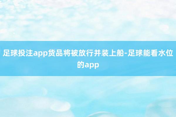 足球投注app货品将被放行并装上船-足球能看水位的app