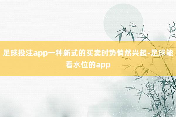 足球投注app一种新式的买卖时势悄然兴起-足球能看水位的app