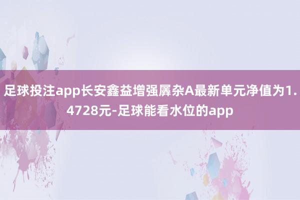 足球投注app长安鑫益增强羼杂A最新单元净值为1.4728元-足球能看水位的app