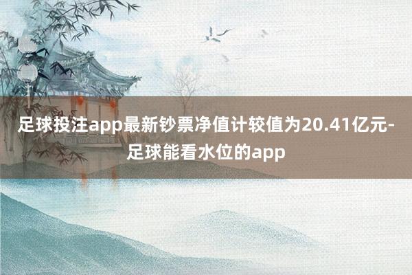 足球投注app最新钞票净值计较值为20.41亿元-足球能看水位的app