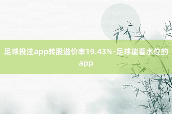 足球投注app转股溢价率19.43%-足球能看水位的app