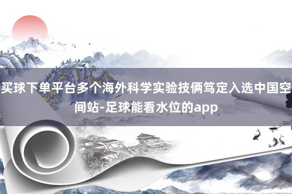 买球下单平台多个海外科学实验技俩笃定入选中国空间站-足球能看水位的app