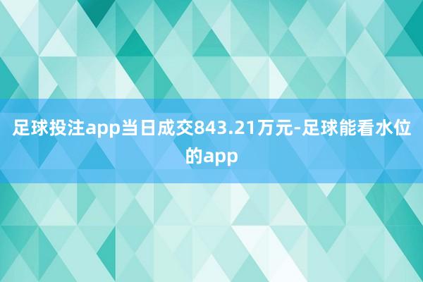 足球投注app当日成交843.21万元-足球能看水位的app