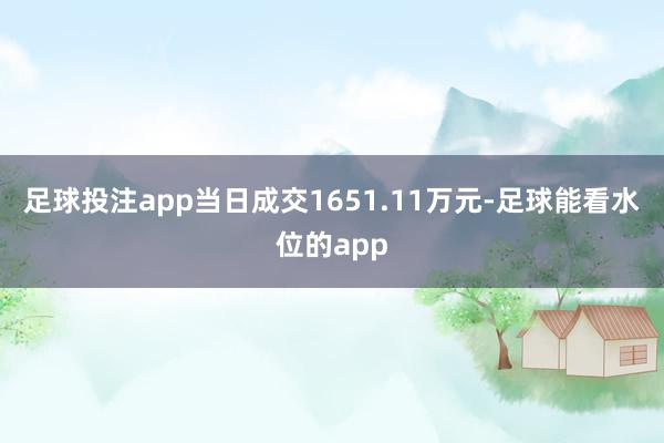 足球投注app当日成交1651.11万元-足球能看水位的app