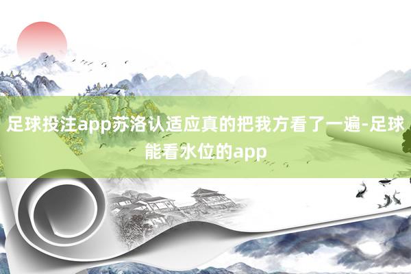 足球投注app苏洛认适应真的把我方看了一遍-足球能看水位的app