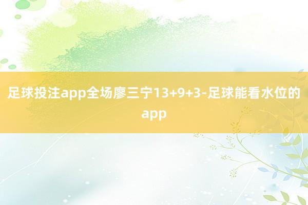 足球投注app全场廖三宁13+9+3-足球能看水位的app