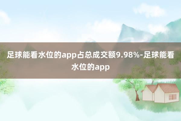 足球能看水位的app占总成交额9.98%-足球能看水位的app