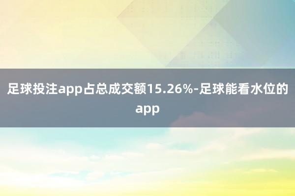 足球投注app占总成交额15.26%-足球能看水位的app