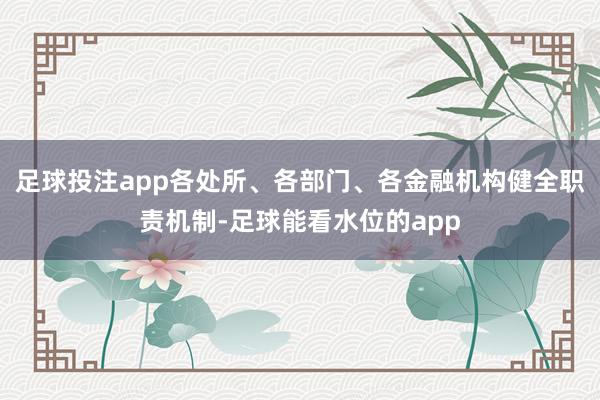 足球投注app各处所、各部门、各金融机构健全职责机制-足球能看水位的app