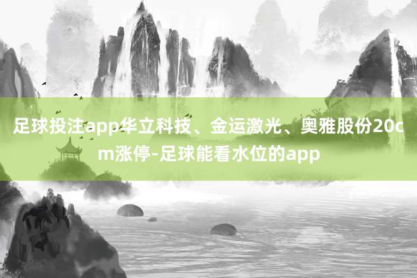 足球投注app华立科技、金运激光、奥雅股份20cm涨停-足球能看水位的app