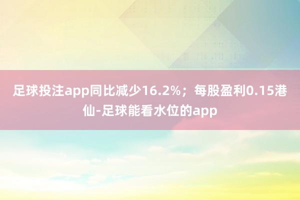 足球投注app同比减少16.2%；每股盈利0.15港仙-足球能看水位的app