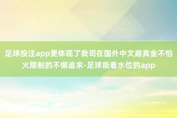 足球投注app更体现了我司在国外中文磨真金不怕火限制的不懈追求-足球能看水位的app