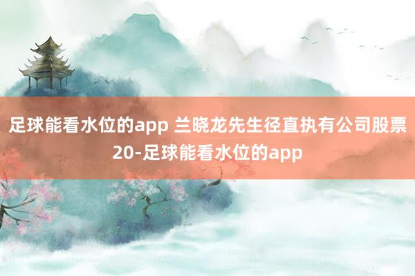 足球能看水位的app 兰晓龙先生径直执有公司股票20-足球能看水位的app