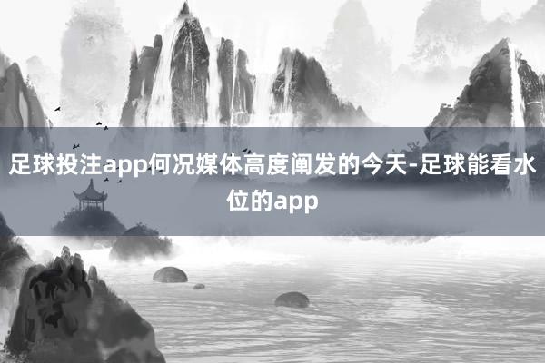 足球投注app何况媒体高度阐发的今天-足球能看水位的app