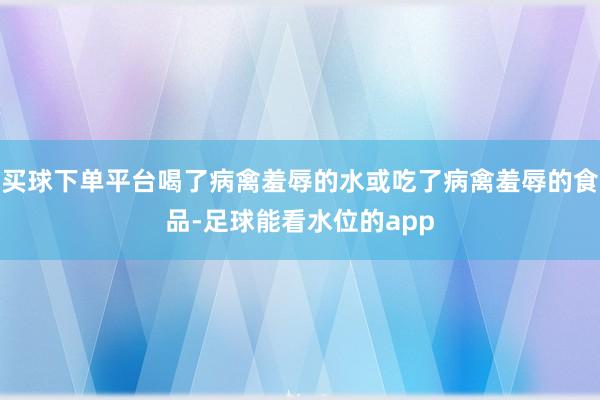 买球下单平台喝了病禽羞辱的水或吃了病禽羞辱的食品-足球能看水位的app