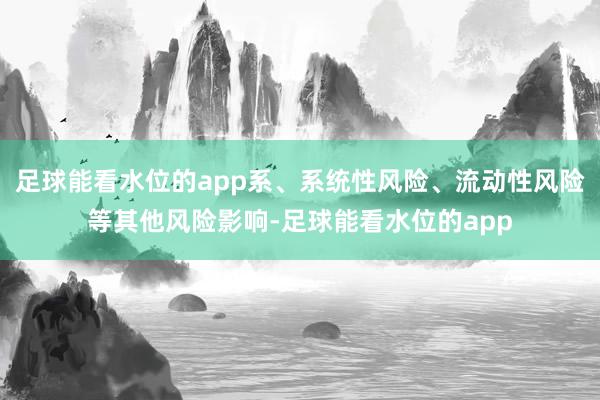 足球能看水位的app系、系统性风险、流动性风险等其他风险影响-足球能看水位的app