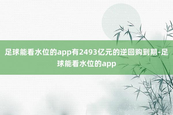 足球能看水位的app有2493亿元的逆回购到期-足球能看水位的app