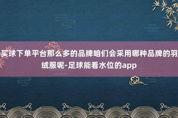 买球下单平台那么多的品牌咱们会采用哪种品牌的羽绒服呢-足球能看水位的app