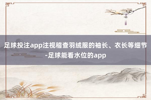 足球投注app注视稽查羽绒服的袖长、衣长等细节-足球能看水位的app