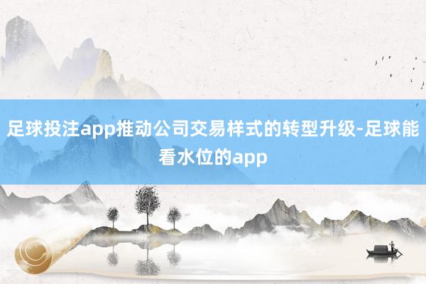 足球投注app推动公司交易样式的转型升级-足球能看水位的app