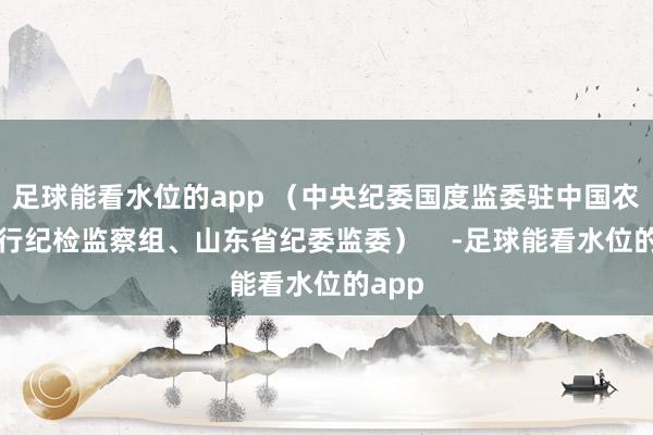 足球能看水位的app （中央纪委国度监委驻中国农业银行纪检监察组、山东省纪委监委）    -足球能看水位的app