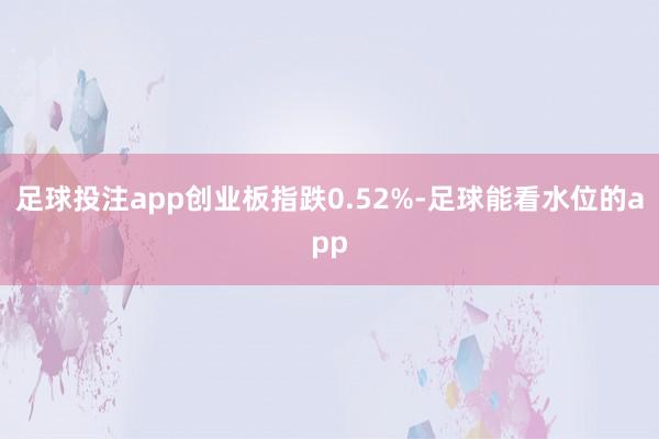 足球投注app创业板指跌0.52%-足球能看水位的app