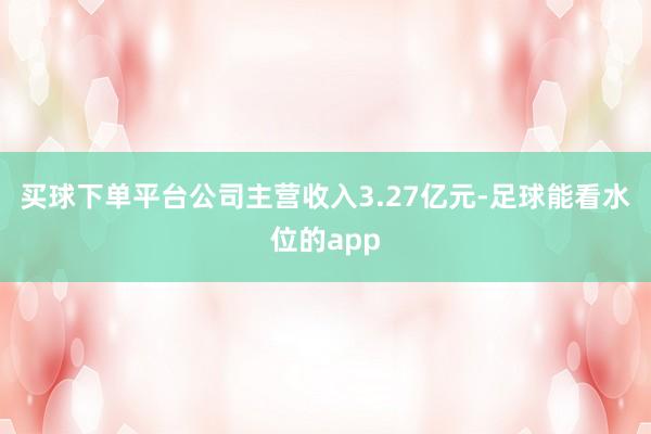 买球下单平台公司主营收入3.27亿元-足球能看水位的app