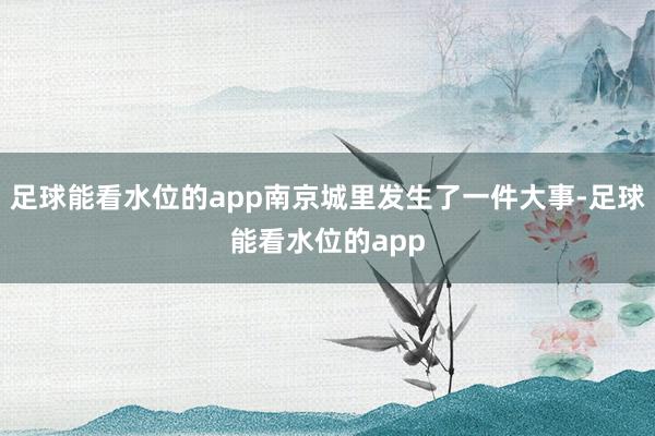 足球能看水位的app南京城里发生了一件大事-足球能看水位的app